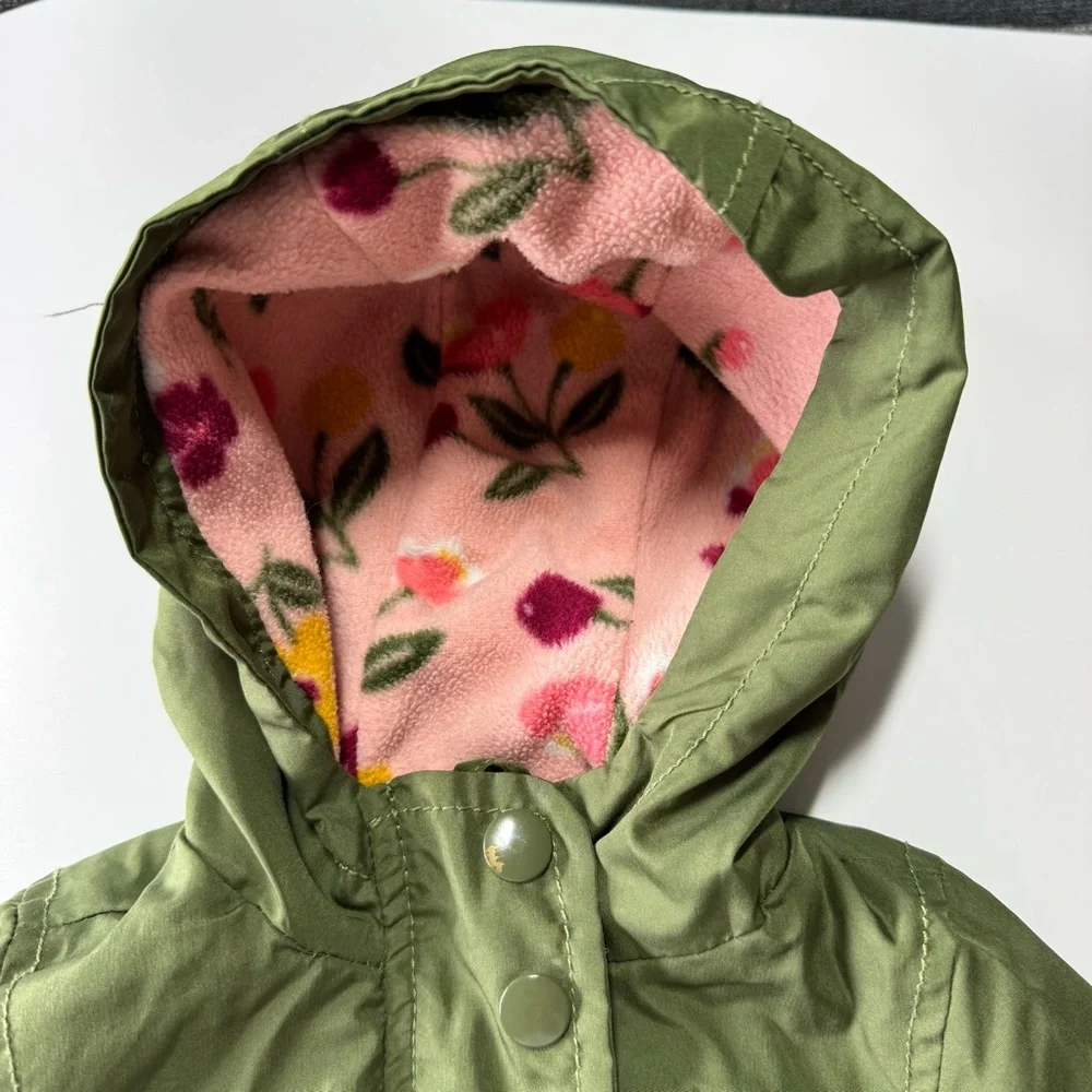 Baby Girl Lightweight Jacket and Fleece Size 12 Months Carter’s Fall Green Pink